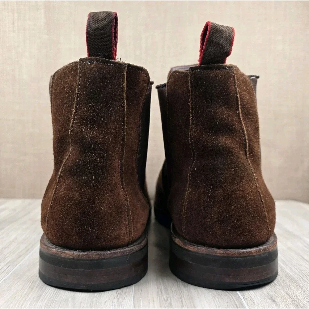 Allen Edmonds Port Washington Chelsea Ankle Boots Brown Suede Mens 10.5D 2918